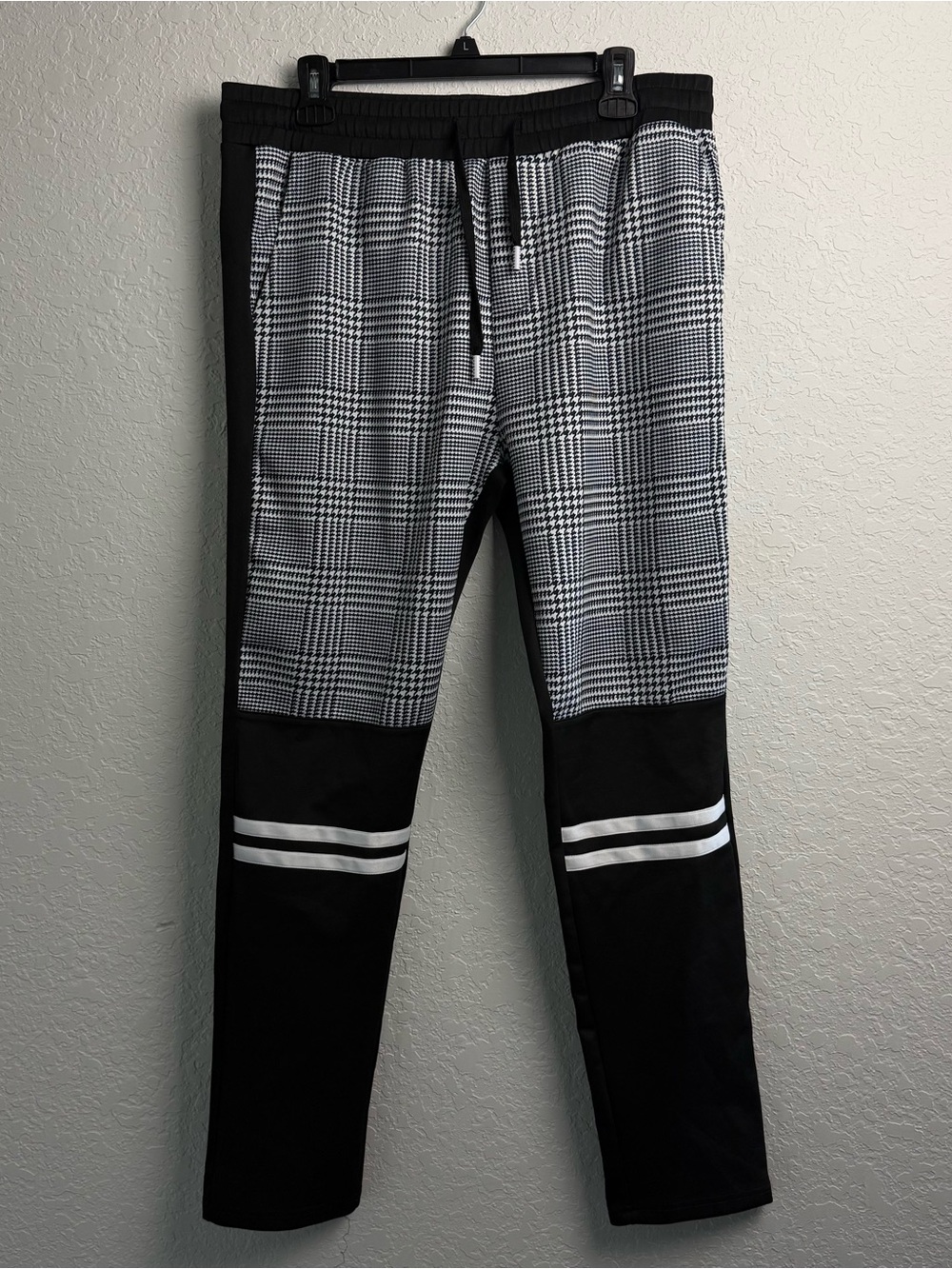 Suslo Couture Plaid Colorblock Track Pants